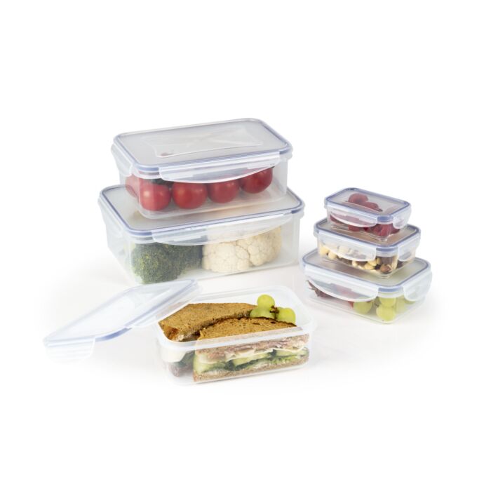 GOURMETmaxx Frischhaltedosen-Set, 6-teilig, transparent, platzsparend stapelbar