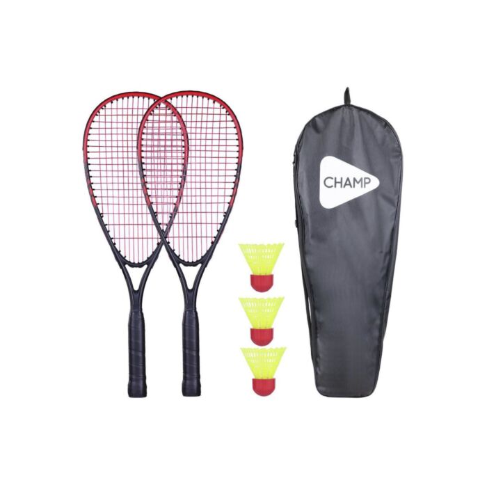 CHAMP Speed-Badminton-Set, 2 Schläger, mit Tragetasche
