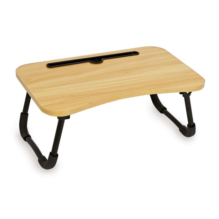 Laptop-Tisch, klappbar, in Holzoptik mit Tablet-Halter