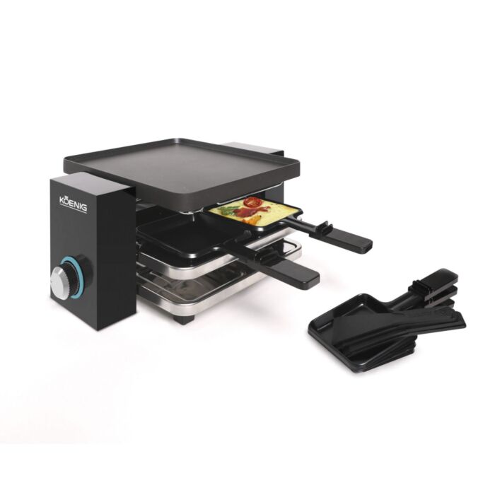 Raclette-Grill «Piano Noir 4», wendbare Grillplatte, für 4 Personen