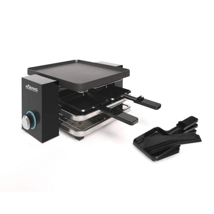 Raclette-Grill «Piano Noir 4», wendbare Grillplatte, für 4 Personen