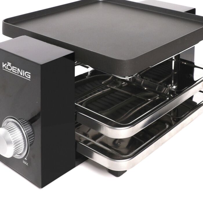 Raclette-Grill «Piano Noir 4», wendbare Grillplatte, für 4 Personen