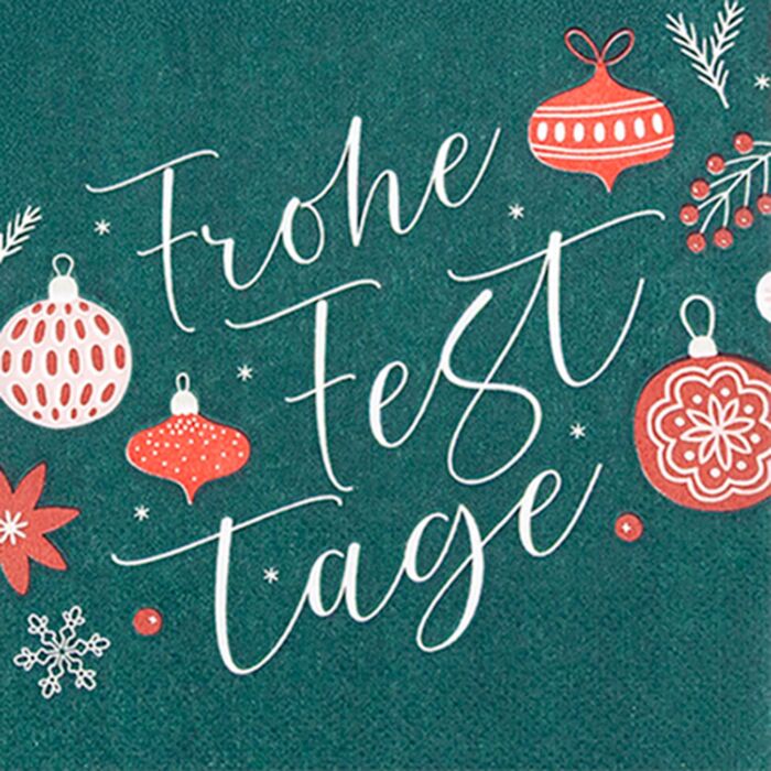 Serviettes de cocktail «Joyeuses fêtes», 20 pièces, 25x25 cm