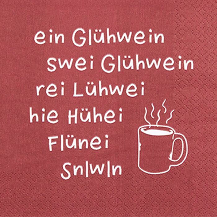 Serviettes «Ein Glühwein», 20 pièces, 33x33 cm