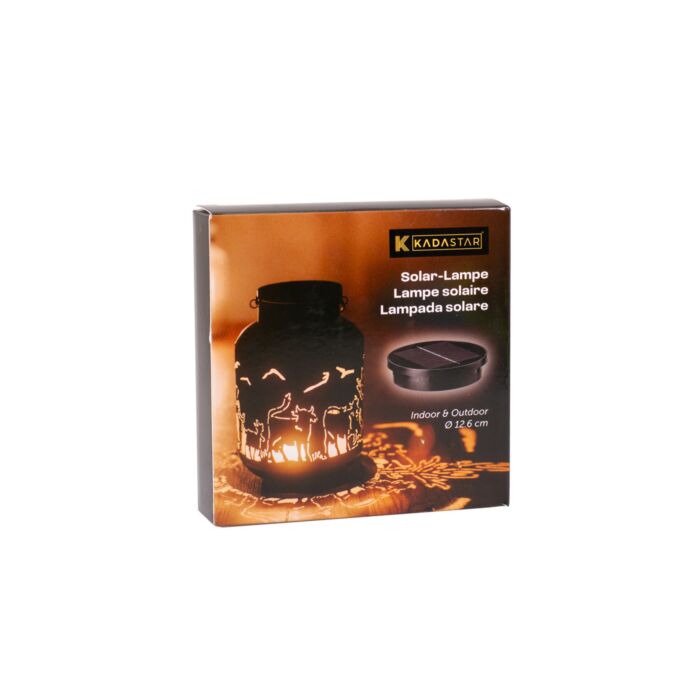 Solarlampe für Laternen, 2 Lichtfarben, schwarz
