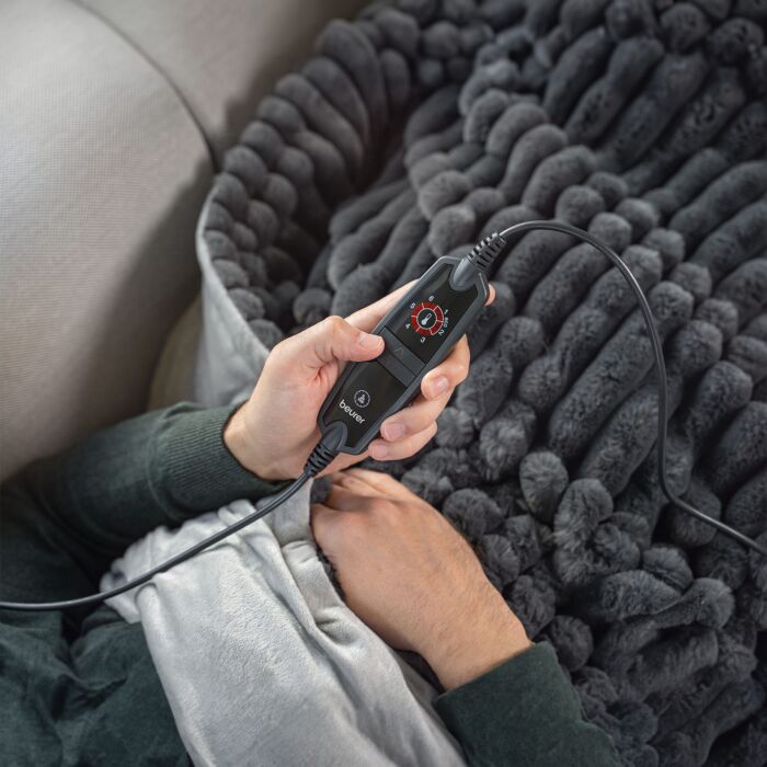 Couverture chauffante Beurer «HD 82 Stockholm», 6 niveaux de température, velours de polyester