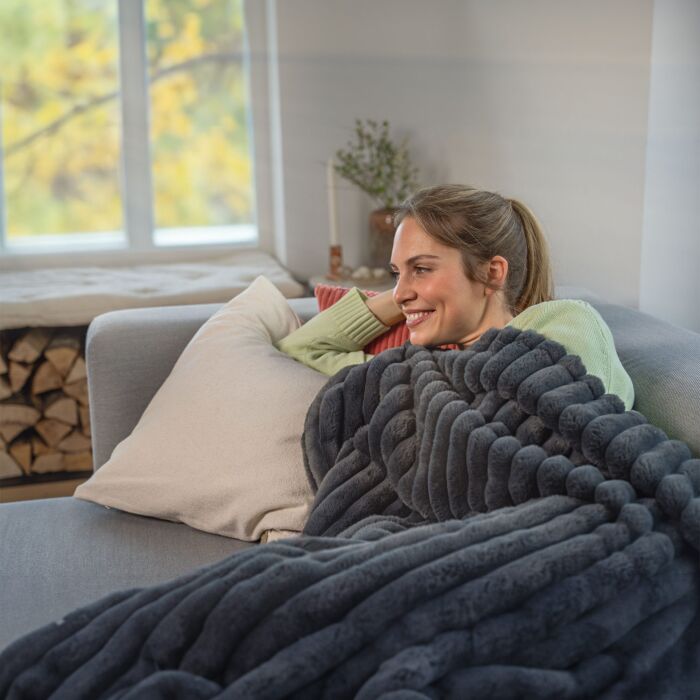 Couverture chauffante Beurer «HD 82 Stockholm», 6 niveaux de température, velours de polyester