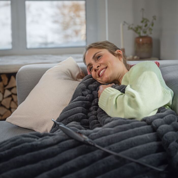 Couverture chauffante Beurer «HD 82 Stockholm», 6 niveaux de température, velours de polyester