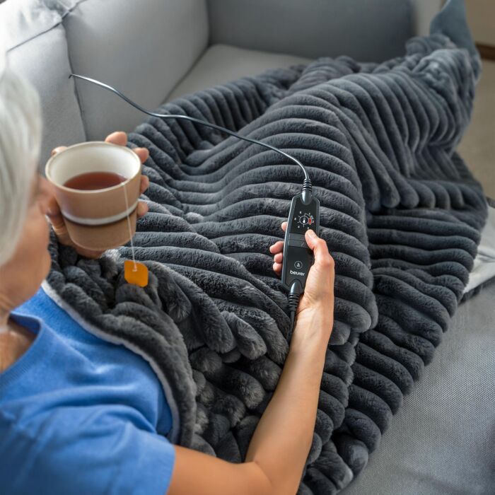 Couverture chauffante Beurer «HD 82 Stockholm», 6 niveaux de température, velours de polyester