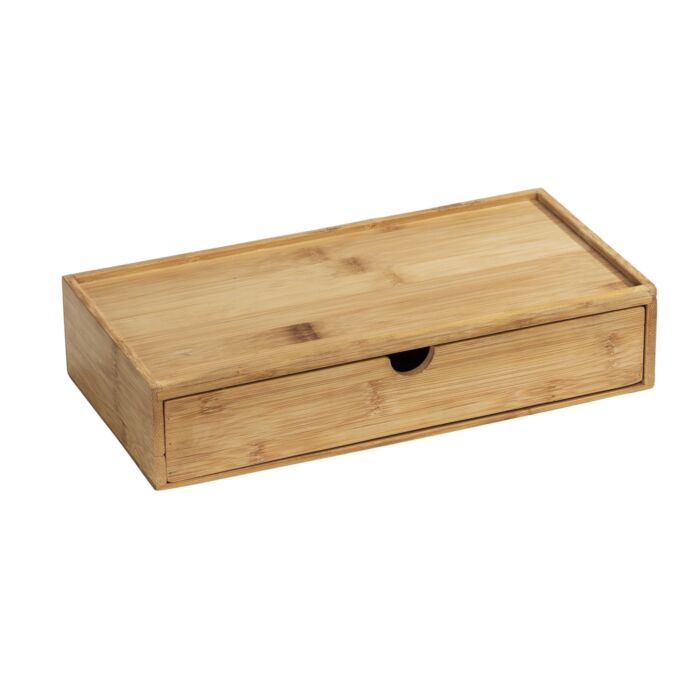 Boîte de rangement «Terra» en bambou, avec tiroir et plateau