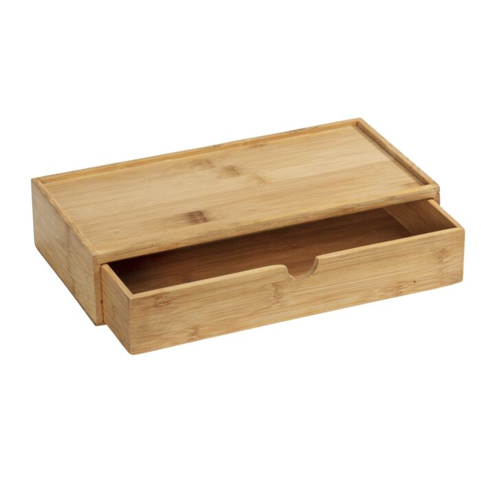 Boîte de rangement «Terra» en bambou, avec tiroir et plateau