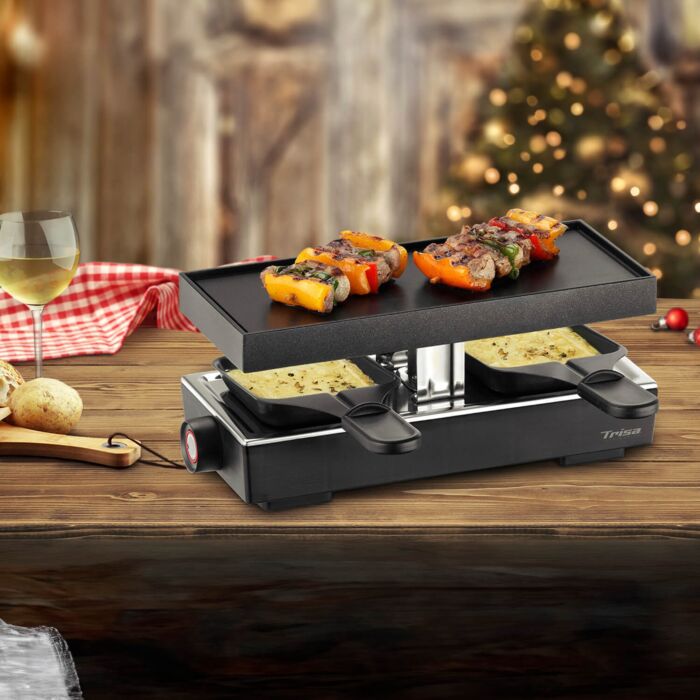 Appareil à raclette Trisa «Style 2», plaque de gril en fonte d'aluminium, 2 poêlons
