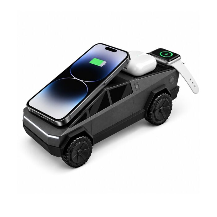 Chargeur sans fil CYBERBEAT avec haut-parleur, Qi 2.2, 25 W, Bluetooth 5.3