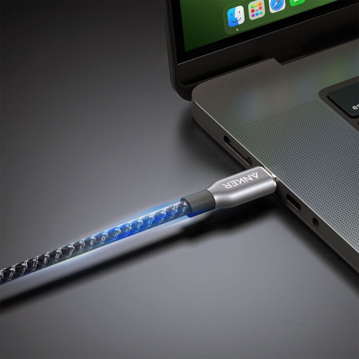 Anker USB-C-Kabel «240W», 1,8 m, geflochten, mit Kabel-Organizer