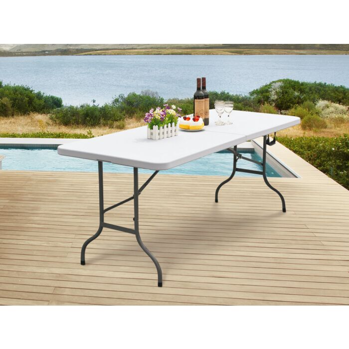 Kunststoff-Klapptisch mit Kofferfunktion, für 6-8 Personen