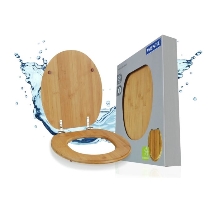 WC-Sitz aus Bambusholz, feuchtigkeitsresistent, bis 200 kg