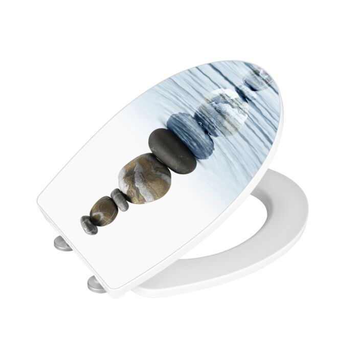 Lunette de toilette tendance «Meditation», Easy-Close, antibactérien