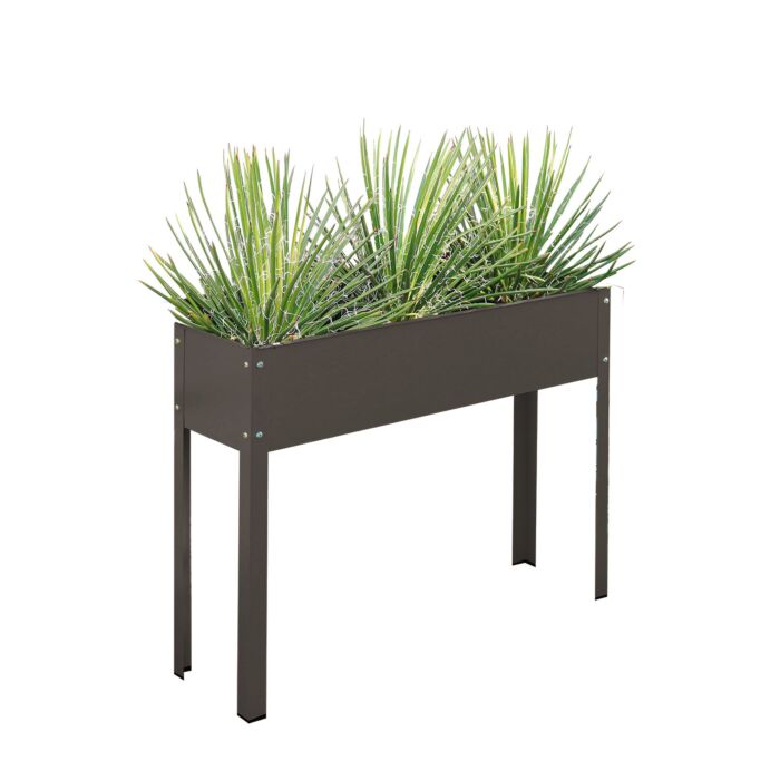 Jardinière surélevée pour balcon, avec trou de drainage anthracite