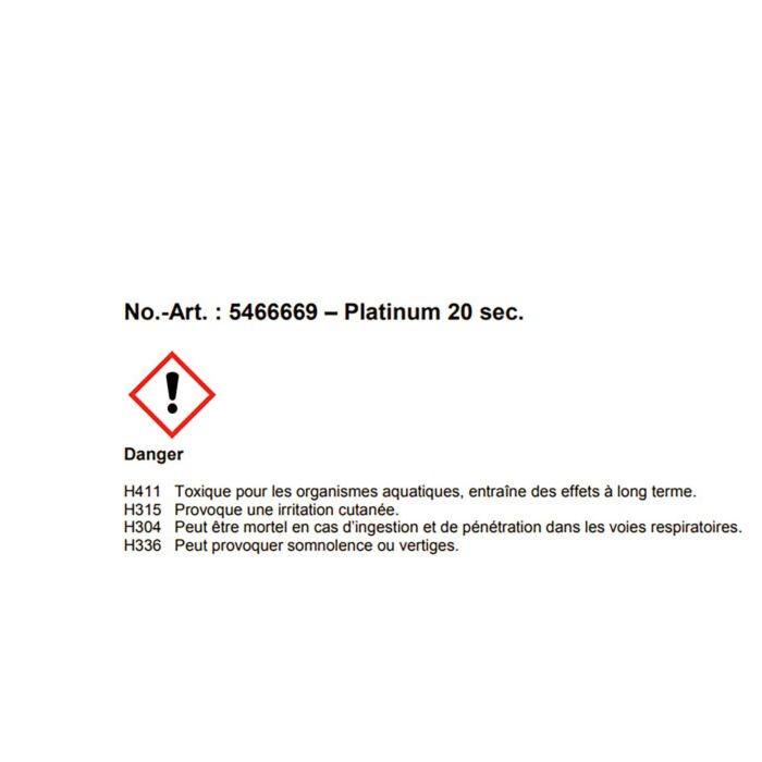 Platinum Anti-rayures 20 sec., sans silicone, 100 ml avec éponge spéciale