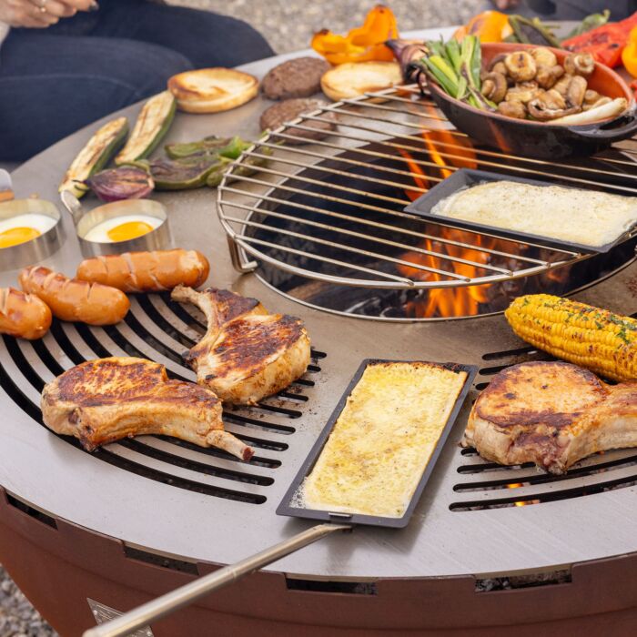Nouvel Grill à raclette, poignée télescopique 20-45 cm