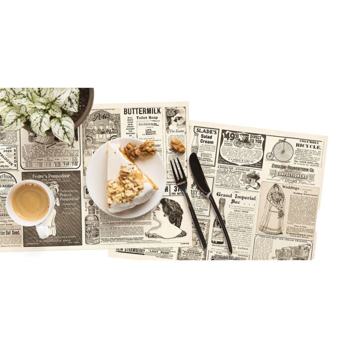 Papiertischset «Newspaper», 48 Blatt, Zeitungsdesign