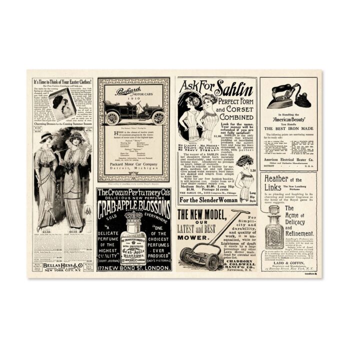 Papiertischset «Newspaper», 48 Blatt, Zeitungsdesign