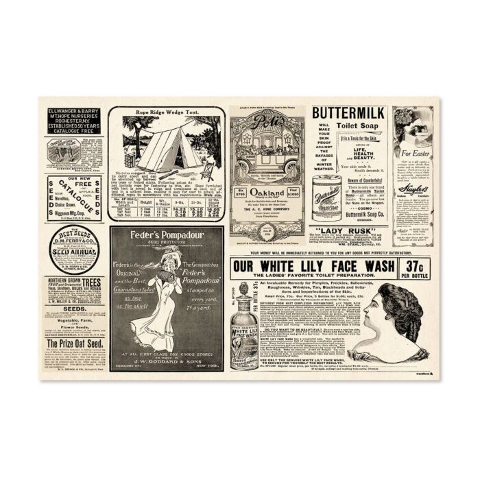 Papiertischset «Newspaper», 48 Blatt, Zeitungsdesign