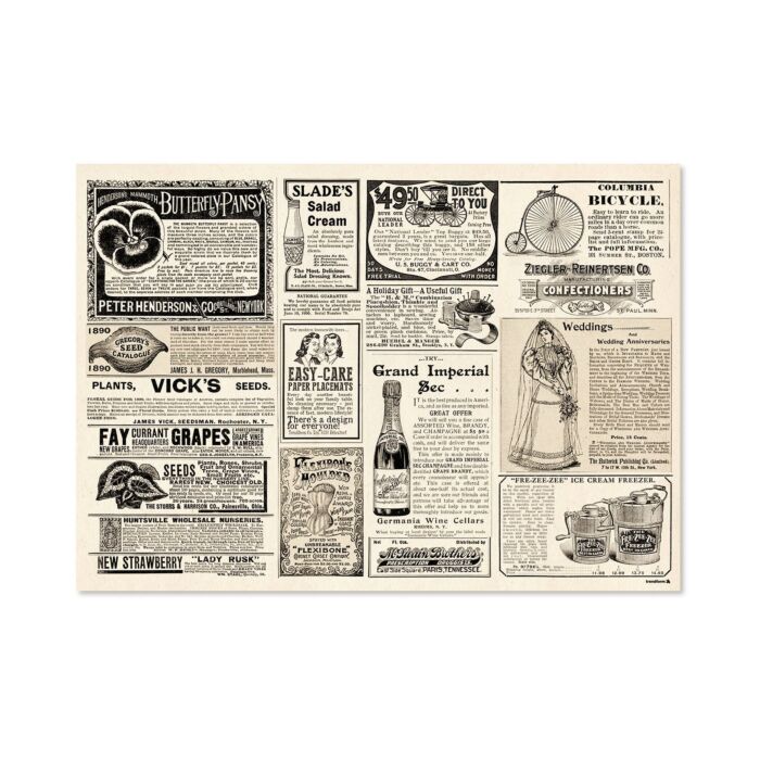 Papiertischset «Newspaper», 48 Blatt, Zeitungsdesign