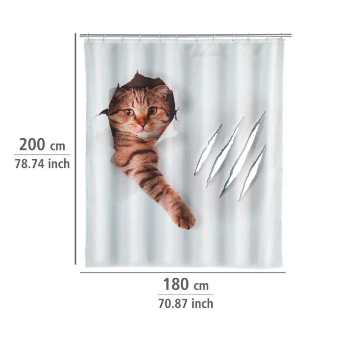 Lustiger Duschvorhang Katze, wasserabweisend