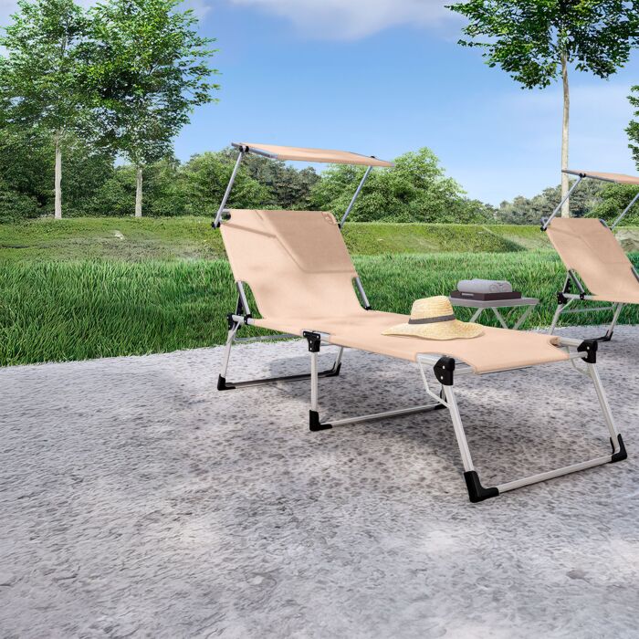 Chaise longue Lyon avec pare-soleil