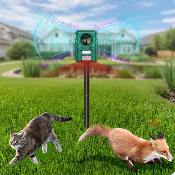 Répulsif solaire pour animaux, multifonctionnel, avec fonction flash et ultrasons