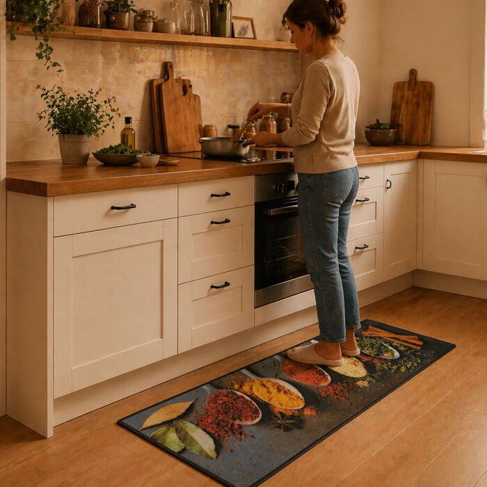 Küchenläufer «Cooking Herbs», 50x150 cm, frisches Design