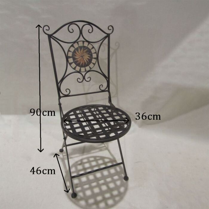 Set de bistrot «Mosaik», 3 pièces, acier poudré