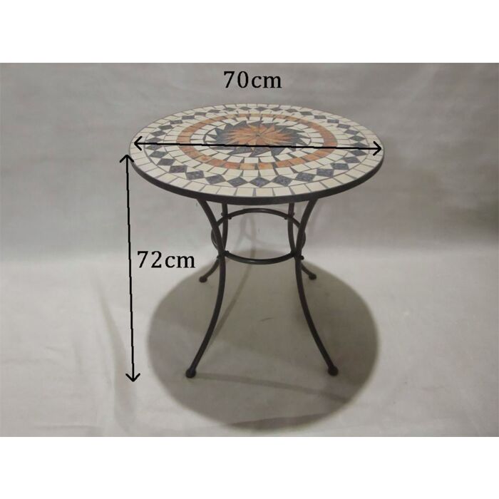 Set de bistrot «Mosaik», 3 pièces, acier poudré