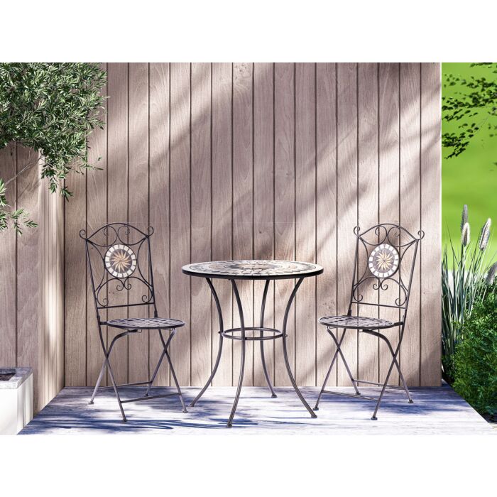 Set de bistrot «Mosaik», 3 pièces, acier poudré