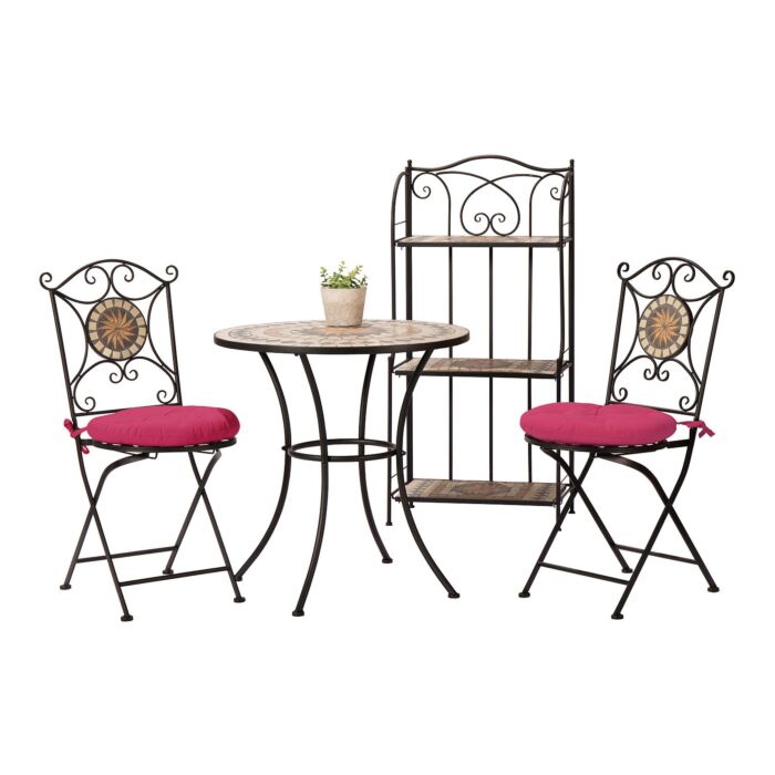 Set de bistrot «Mosaik», 3 pièces, acier poudré