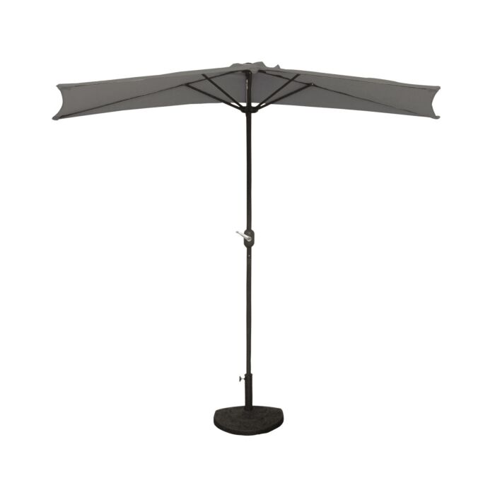 Sonnenschirm «Demi», Ø 270 cm, mit Kurbel , grau