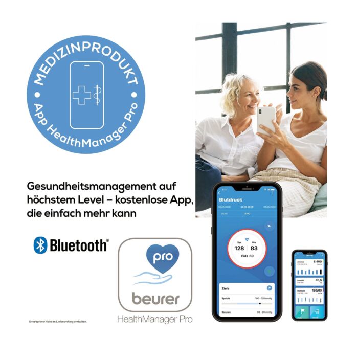Tensiomètre Beurer «Pour le bras», Bluetooth avec connexion à l'application