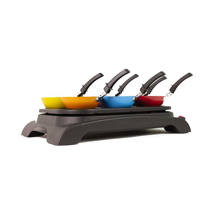 Ohmex Party Wok- und Crèpe-Set, mit Pfännchen und Spachteln