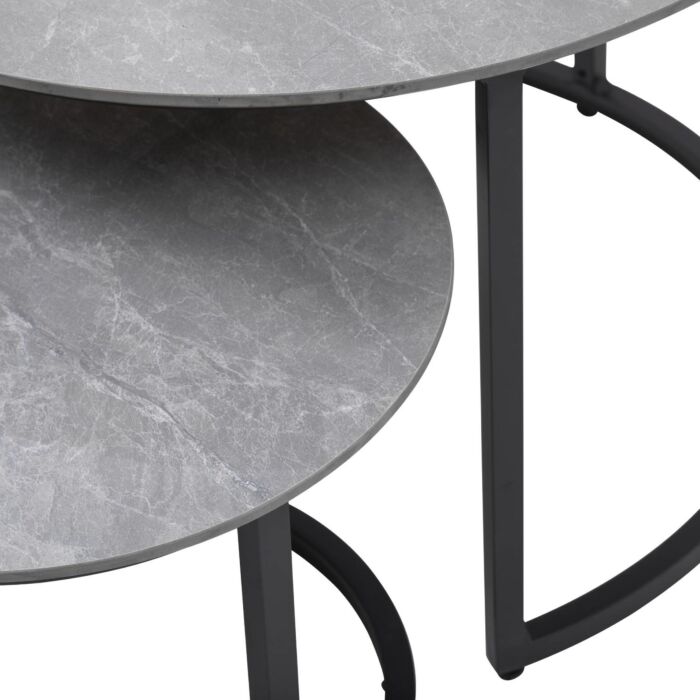 Set de table d'appoint «Venezia», 3 pièces, en aluminium et céramique
