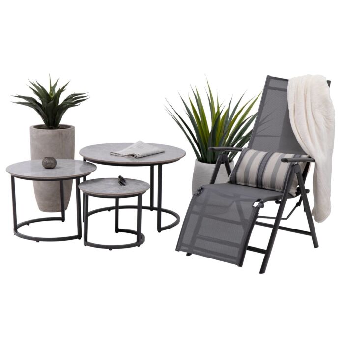 Set de table d'appoint «Venezia», 3 pièces, en aluminium et céramique