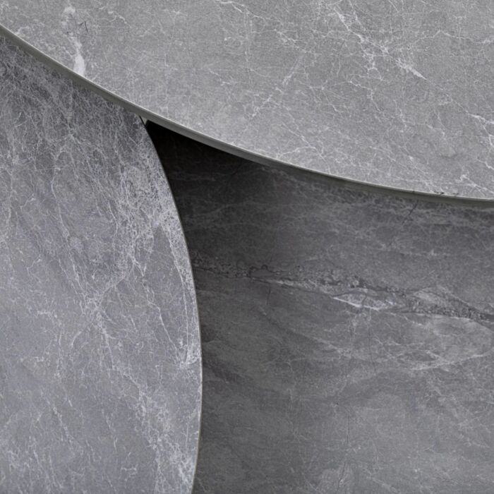 Set de table d'appoint «Venezia», 3 pièces, en aluminium et céramique