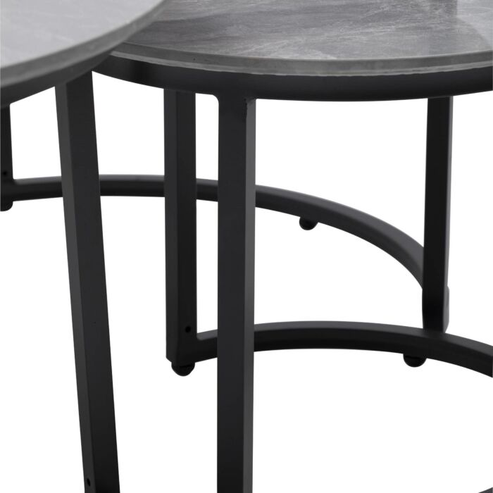 Set de table d'appoint «Venezia», 3 pièces, en aluminium et céramique