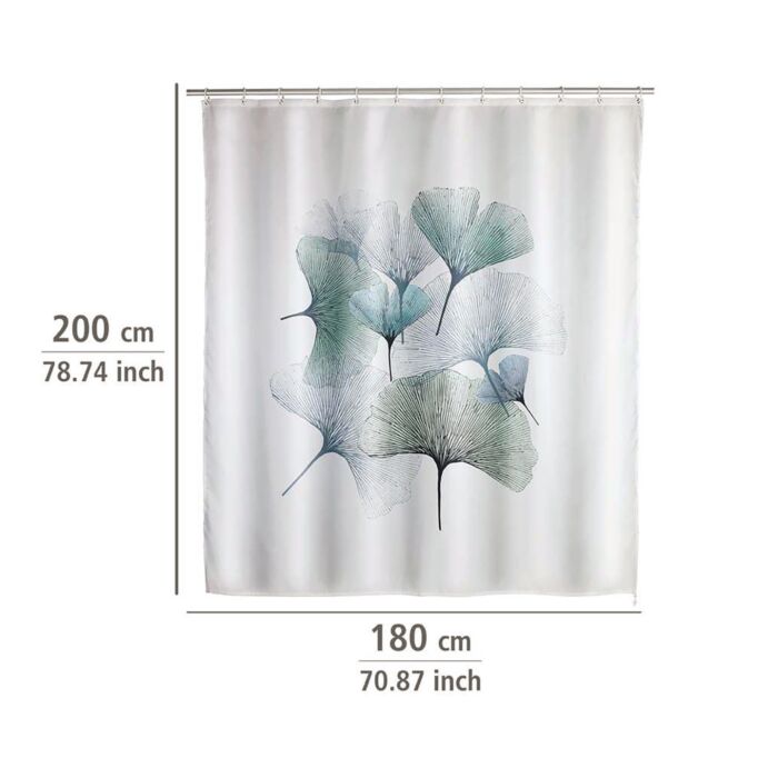 Duschvorhang «Ginkgo», Anti-Schimmel, 180x200 cm