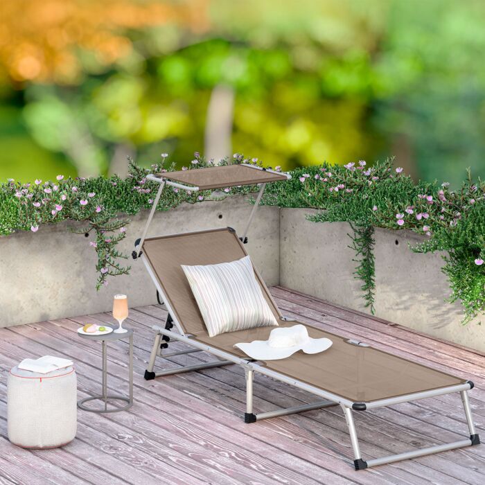 Chaise longue Lyon avec pare-soleil