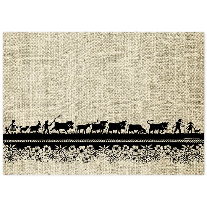 Papiertischset «Swiss Tradition 3», 48 Blatt, Scherenschnitt-Design