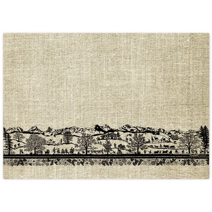 Papiertischset «Swiss Tradition 3», 48 Blatt, Scherenschnitt-Design