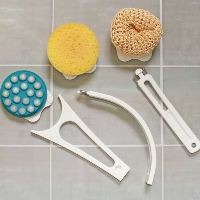 Set de soins corporels «PLUS», 3 pièces, avec embout Cremer, éponge et sisal