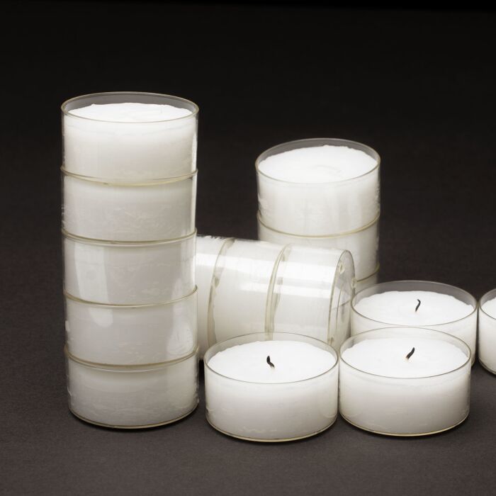 Maxi-bougies à réchaud 56 mm «Blanc» 16 pièces