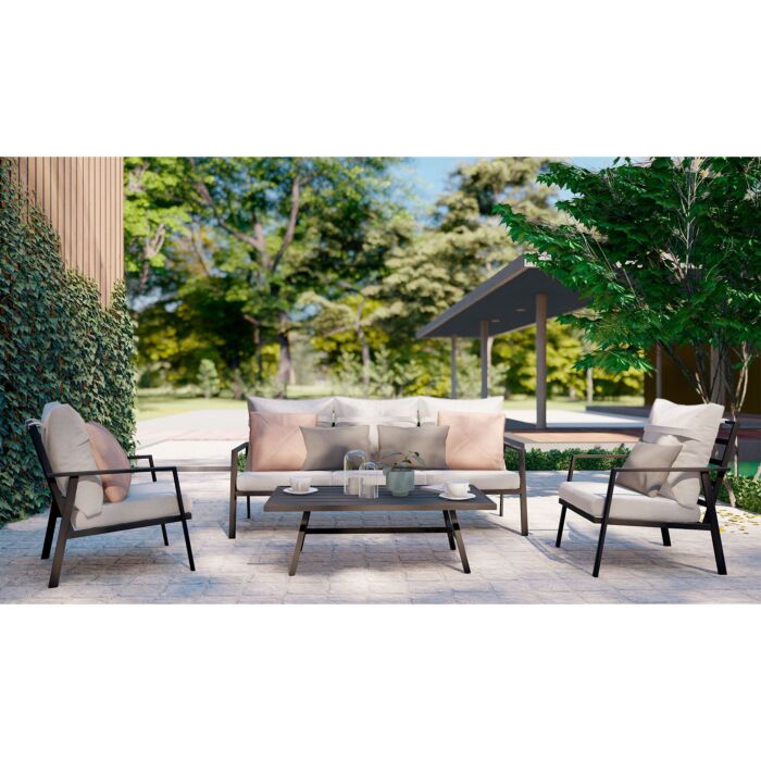 Hochlehner-Sitzgruppe «Rouven», 4-teilig, mit Komfort-Rückenlehne main product photo